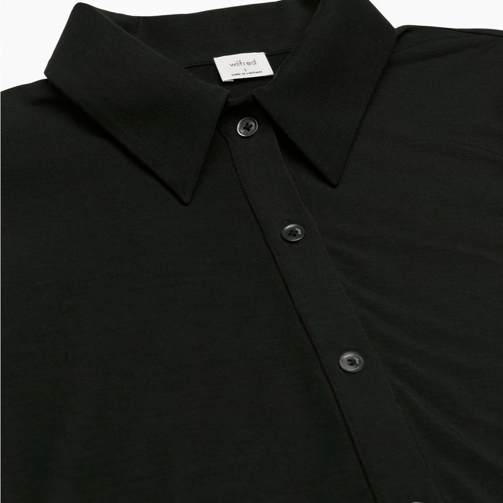 Aritzia Wilfred Pose Black Long Sleeve mini Dress